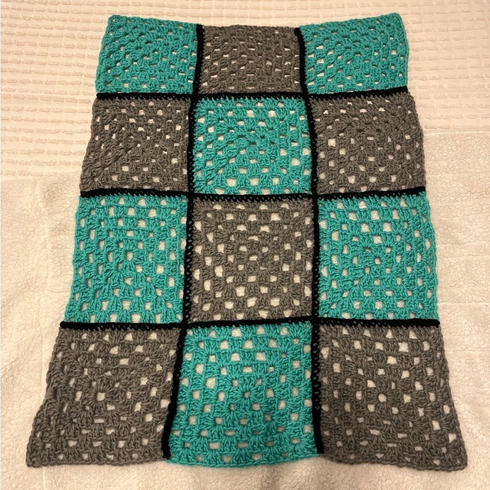 Handmade granny square patchwork cloth/baby blanket